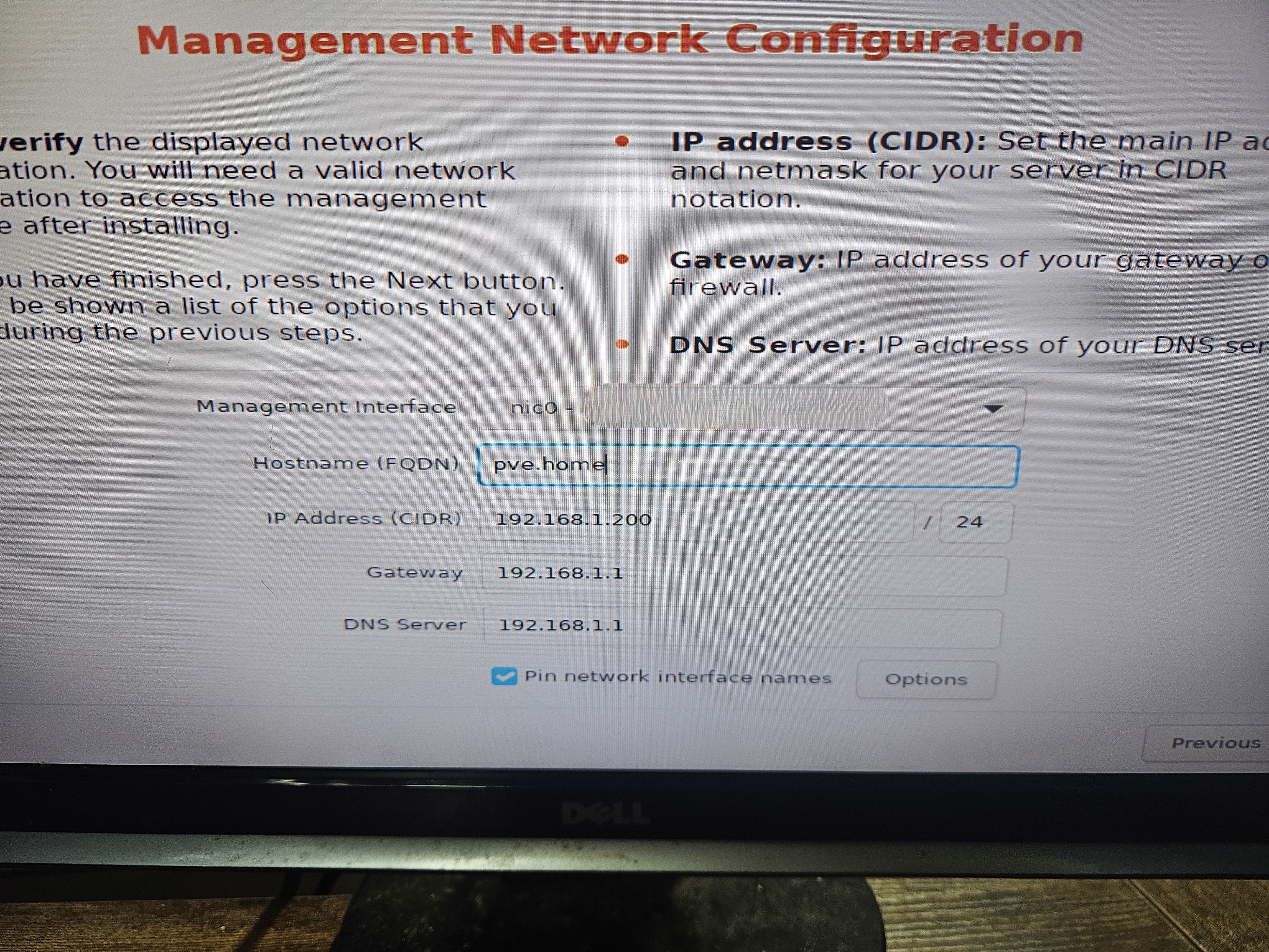 Network information - modified